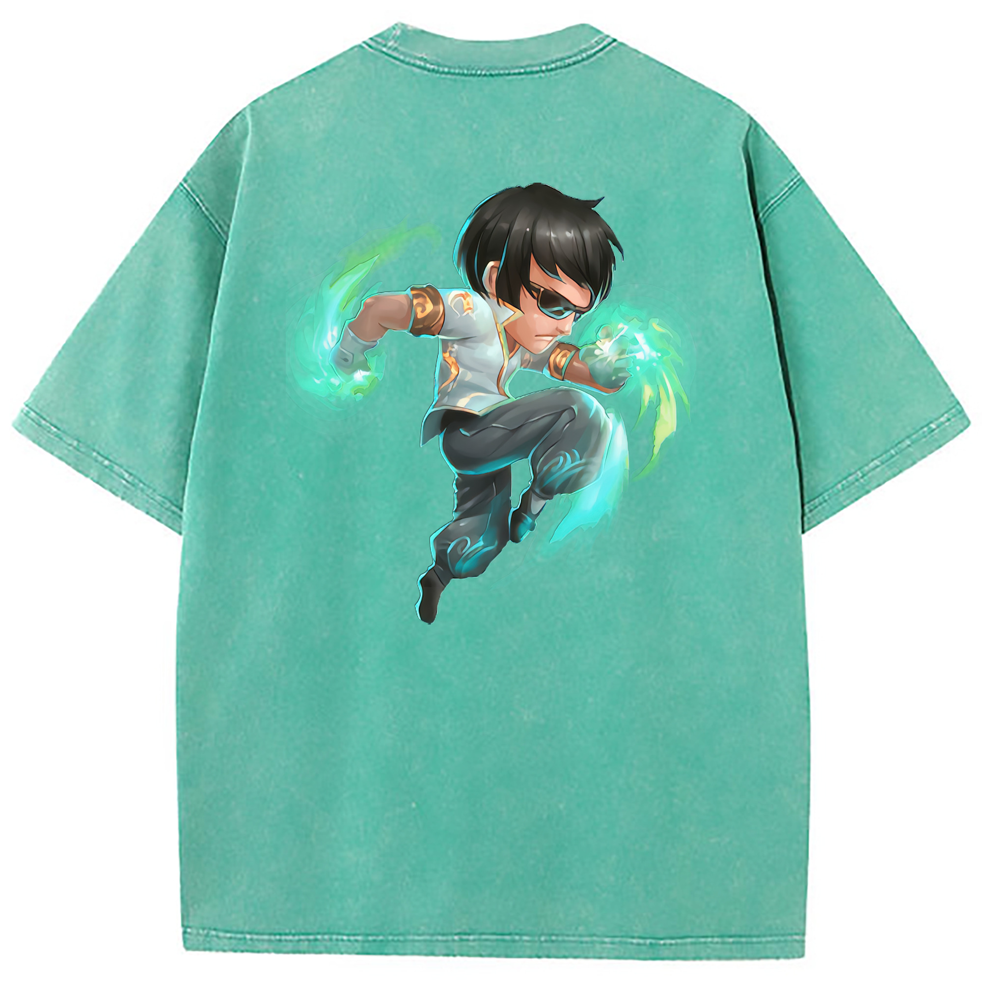 （画像用） リーグ・オブ・レジェンド League of Legends LOL 綿100% ヴィンテージ風 半袖Tシャツ（背面プリント）